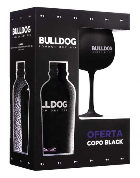 Garcias - Vinhos e Bebidas Espirituosas - GIN BULLDOG LONDON BLACK PREMIUM C/ COPO 1 Imagem Zoom