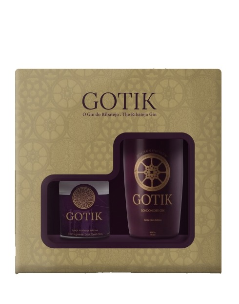 Garcias - Vinhos e Bebidas Espirituosas - GIN GOTIK PACK SANTA CLARA 1 GARRAFA 70CL + 1GARRAFA MINIATURA 1