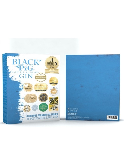 Garcias - Vinhos e Bebidas Espirituosas - PACK GIN BLACK PIG COSTA ALENTEJANA (1GF GIN 0,50 + 2COPOS) 1