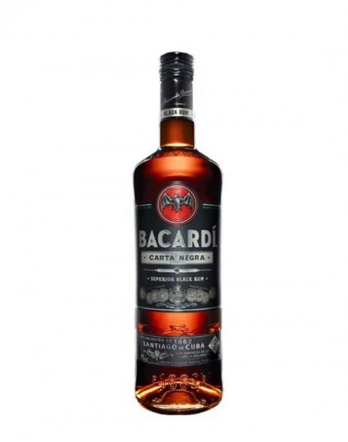 Garcias - Vinhos e Bebidas Espirituosas - RUM BACARDI CARTA NEGRA 1L 1