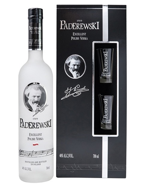 Garcias - Vinhos e Bebidas Espirituosas - VODKA PADEREWSKI COM 2 COPOS SHOT 1