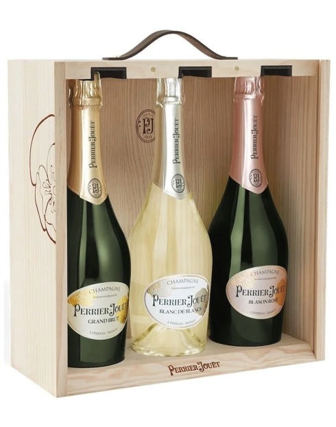 Garcias - Vinhos e Bebidas Espirituosas - CHAMPANHE PERRIER JOUET PACK 1 BRUT MAIS 1 BLANC E 1 ROSE 1
