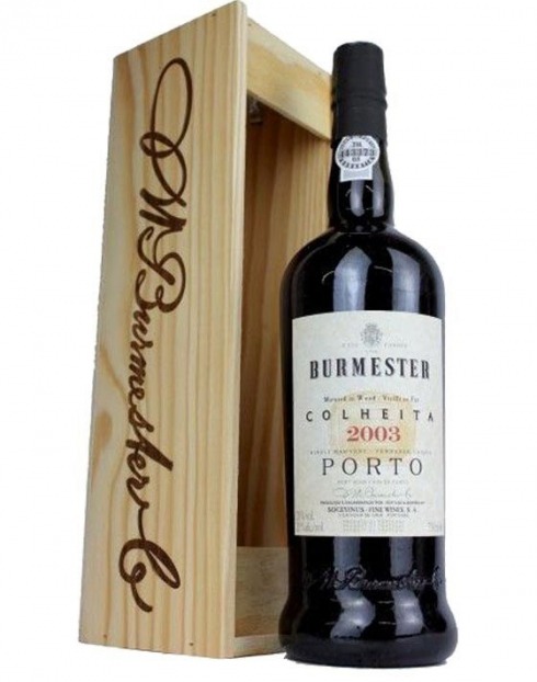 Garcias - Vinhos e Bebidas Espirituosas - VINHO PORTO BURMESTER COLHEITA 2003 CX. MADEIRA 1