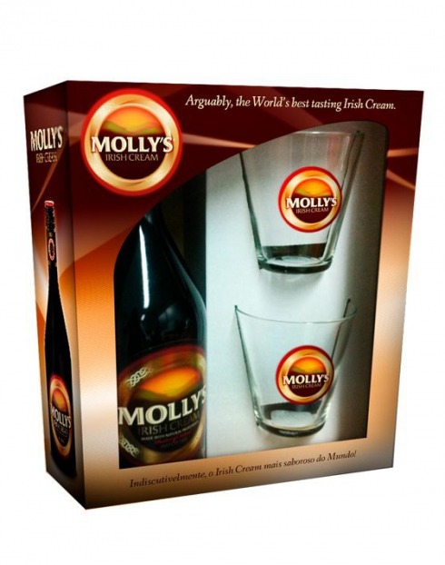 Garcias - Vinhos e Bebidas Espirituosas - LICOR IRISH CREAM MOLLY´S C/2 COPOS  1