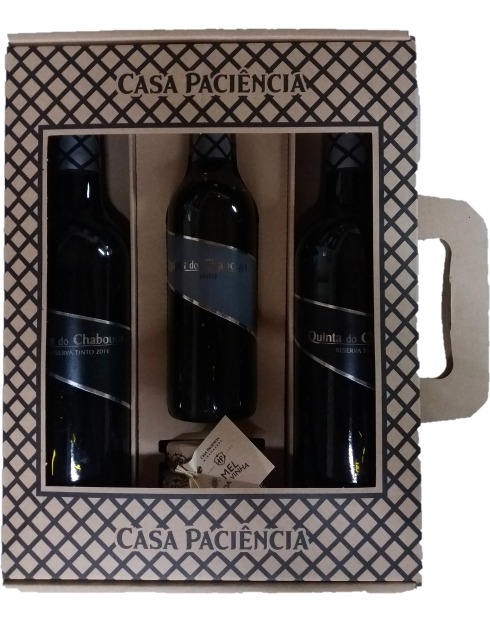 Garcias - Vinhos e Bebidas Espirituosas - BAG QTA CHABOUCO (2 GARRAFAS RESERVA TINTO + 1 GARRAFA COLHEITA TINTO + MEL) 1