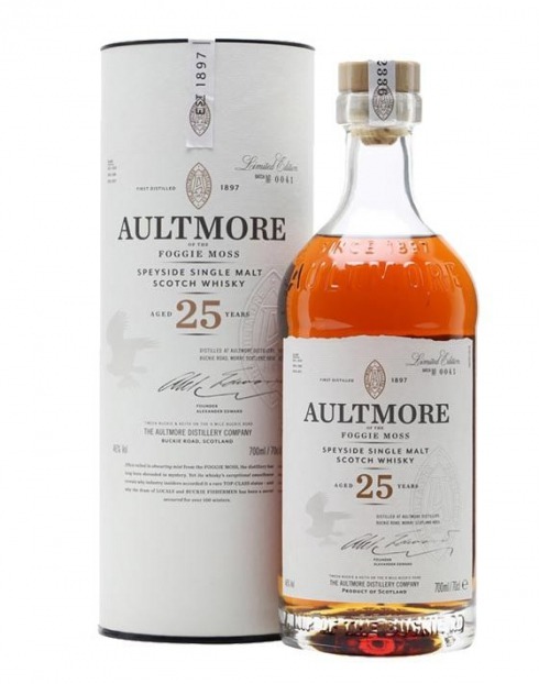 Garcias - Vinhos e Bebidas Espirituosas - WHISKY MALTE AULTMORE FOGGIE MOSS 25 ANOS C/ TUBO 1