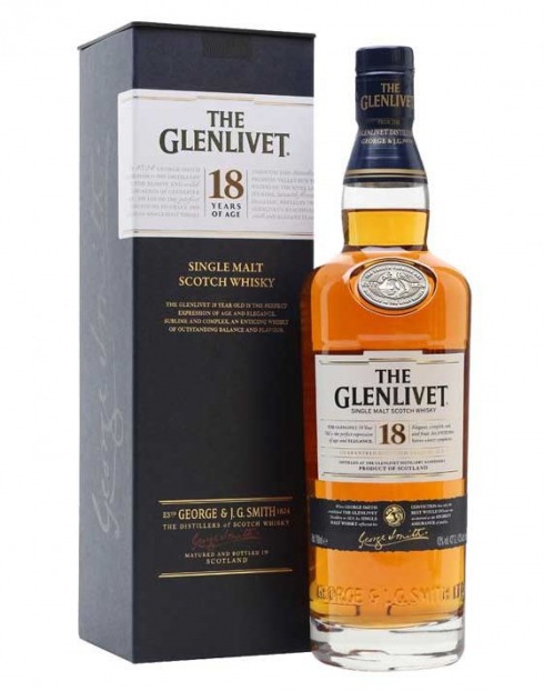 Garcias - Vinhos e Bebidas Espirituosas - WHISKY MALTE GLENLIVET 18 ANOS C/ CAIXA 1