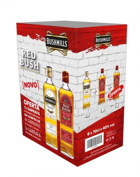Garcias - Vinhos e Bebidas Espirituosas - PACK WHISKY OLD BUSHMILLS (4 GFS + 1 RED + OFERTA 1 RED) 1