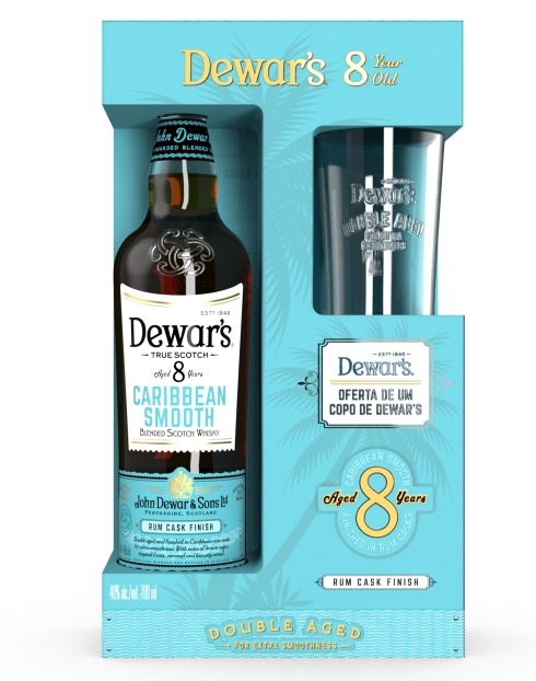 Garcias - Vinhos e Bebidas Espirituosas - WHISKY DEWAR'S 8A CARIBBEAN SMOOTH COM COPO 1