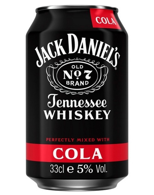 Garcias - Vinhos e Bebidas Espirituosas - WHISKY JACK DANIEL´S & COLA LATA 0,33 PACK 12 UNID 1